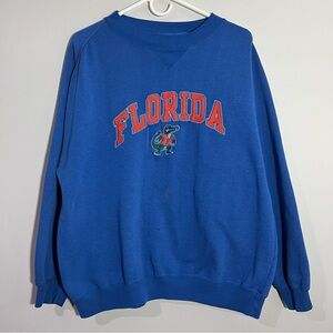 Savvy Florida Gators Blue Orange Long Sleeve Pullover Sweatshirt Mens Large